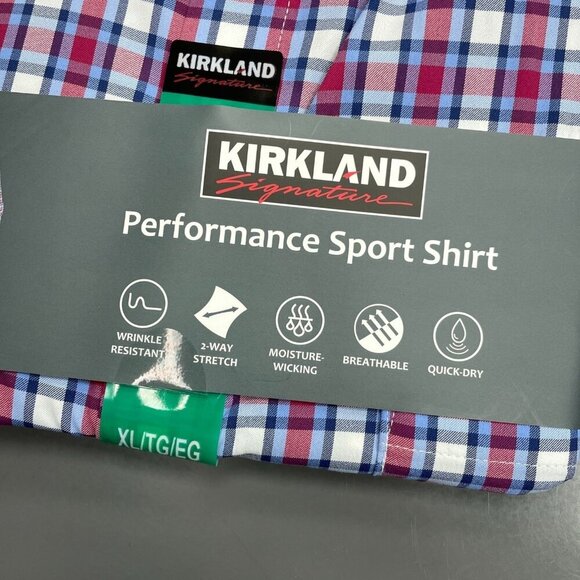 NEW Kirkland Signature Men's XL Performance Sport Plaid Dress Shirt - Picture 3 of 6